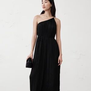NWT Banana Republic Factory Black One-Shoulder Maxi Dress Size [MP]